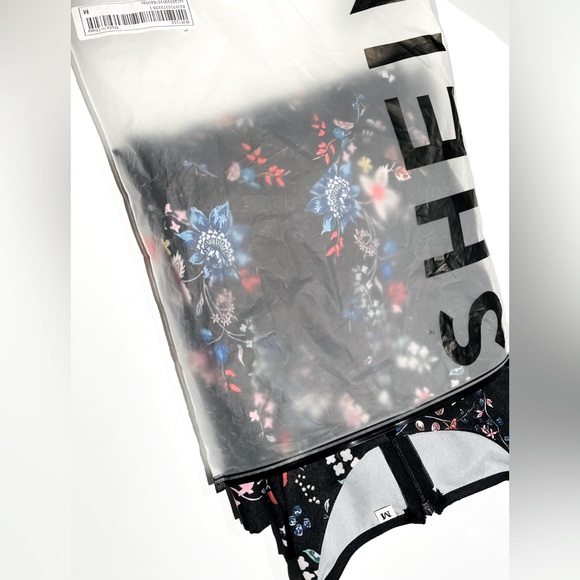 Floral black midi dress with puffed sleeves - Picture 9 of 9